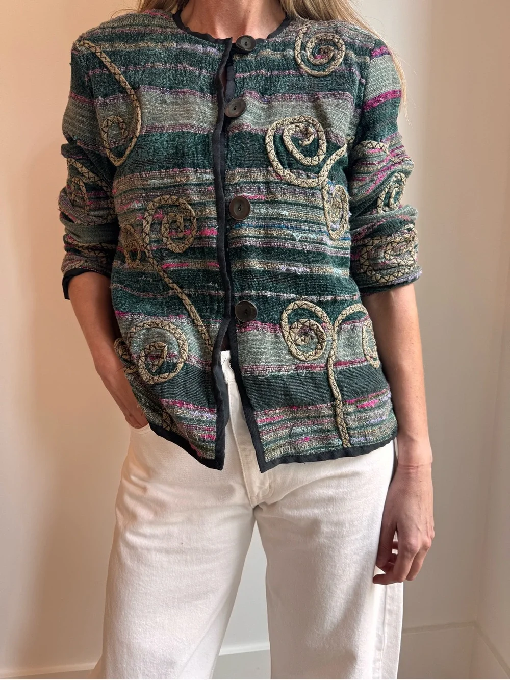 Vintage Julia‎ Kim silk blend “Art to Wear” jacket